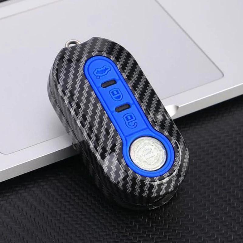 

Для Fiat Ottimo брелок карбоновый ABS автомобильный брелок чехол для FIAT 500 500L 500X Abarth 3-кнопочный складной ключ