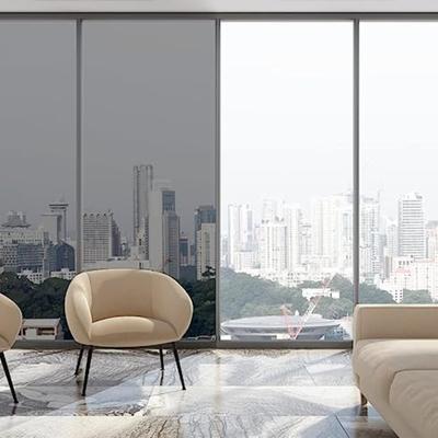 Grau Silber Sonnenschutzfensterfolie Einseitig reflektierend Sichtschutzfenstertönung Selbstklebende Folie Wärmekontrollglasfolie