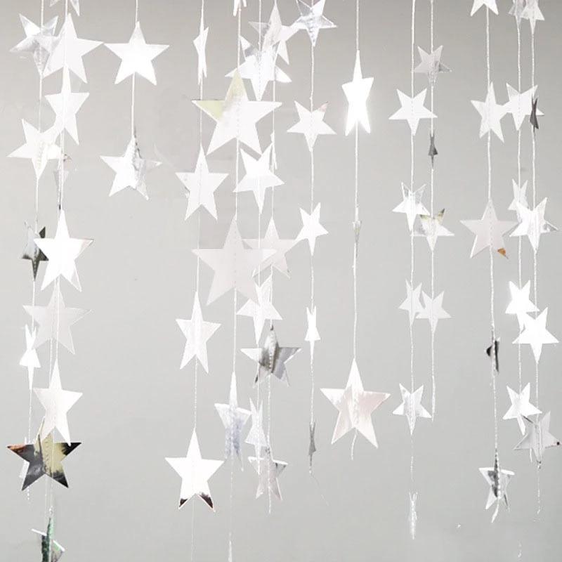4M Paper Star Round Garland Banner Adult Birthday Party Decorations Kids Boy Girl Baby Shower Hanging Curtain DIY Wedding Decor