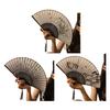 Floral Print Folding Fan with Tassel Chinese Style Hand Held Fan Portable Summer Cooling Fan Dance Performance Party Photo Props