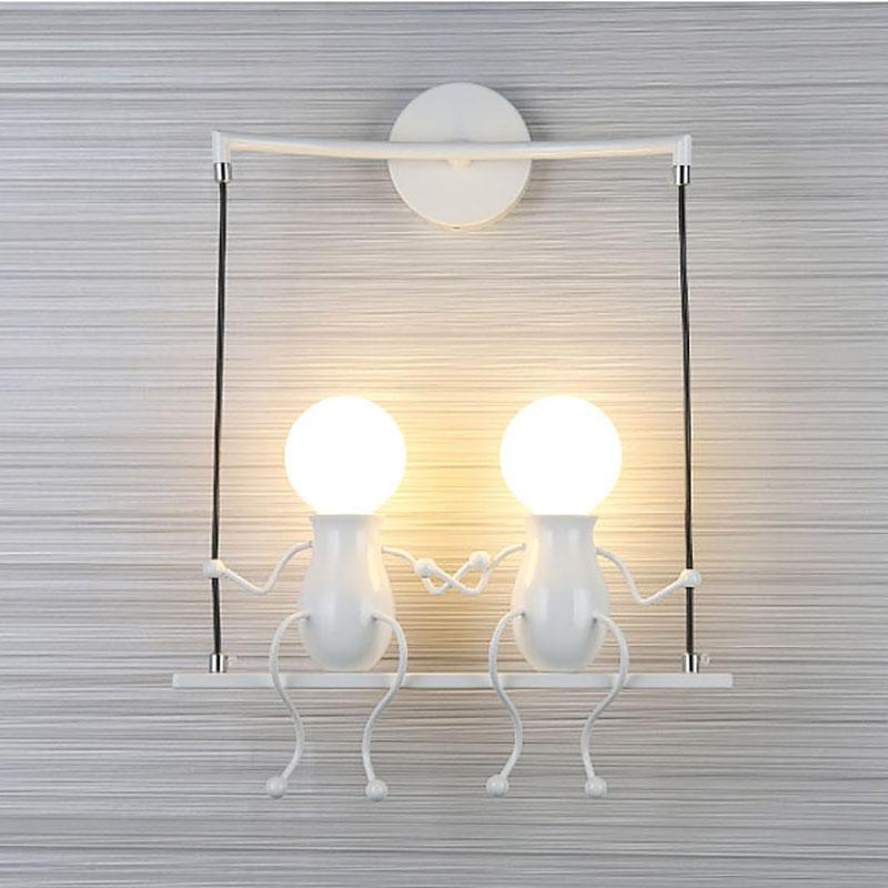 Swing Wall Light Creative Human-shaped Wall Lamp E27 AC powered for Bedroom Bedside Corridor Living Room Dining Room Entrance