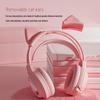 Glowing Cat Ear Wired Headphones: Cute Gaming Headset for Girls - Compatible with Desktop & Laptop Computers