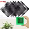 50pcs Pot Hole Mesh Pad Mat Grid Square Drainage Hole Screen For Pot Bottom Prevent Soil Loss Bonsai Flower Plant Gardening Tool