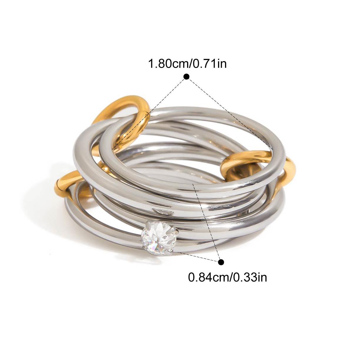 

Yori Geometric Minimalist Zirconium Multi Finger Ring for Women Daily Fashion High Quality Jewelry Rust Prevention