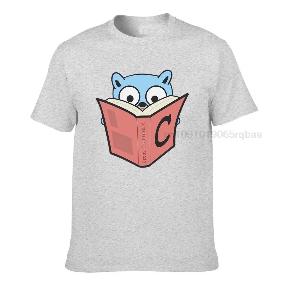 Go Gopher With C Book Tshirt Unisex Golang Unique Pure Cotton Tee Shirt Crew Neck Classic Short Sleeve T Shirt Unique Clothes