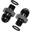 2Pcs 6AN Male To M16 X 1.5mm Male Swivel Flare Metric Fitting Adapter, Black Straight Hard Aluminum Hex Anodized Connector, Automotive Accessories