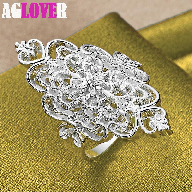 Bijuterii cu inel gol cu ​​model din argint 925