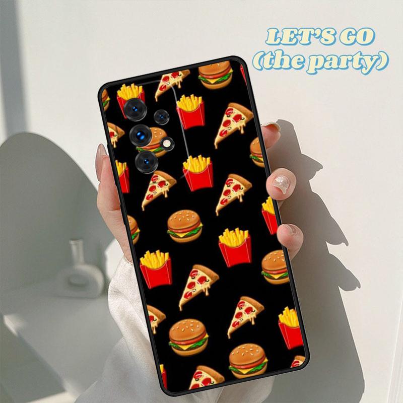 

French Fries Burger Pizza phone case For Samsung Galaxy A42 A31 A40 A51 A71 A32 A80 A91 A52 A72 A20e A21S A50 A70 A11 A12 Cover For Samsung A91