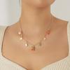 Gold Fruit Charm Necklace, Cherry Strawberry Elephant Pendant Necklace, Cute Dainty Jewelry for Women Daily Wear Gift