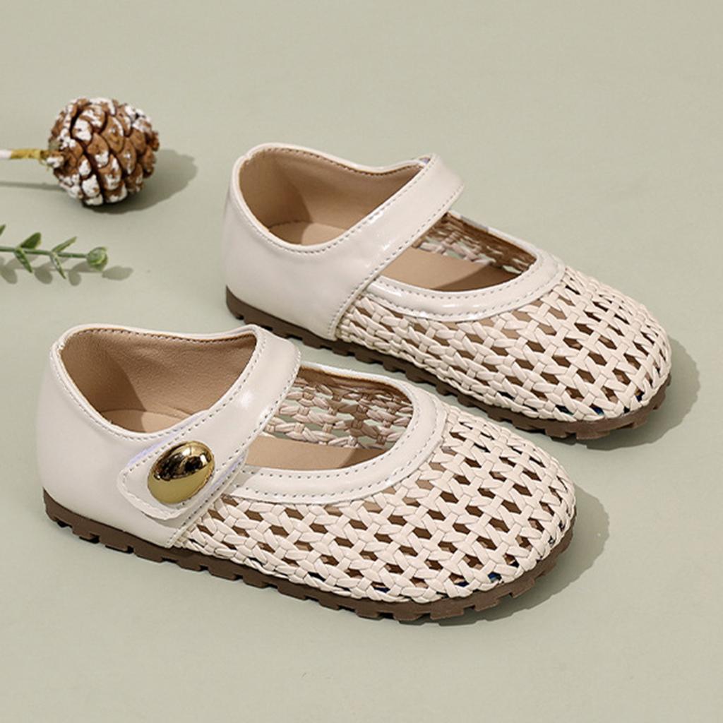 Girls Soft Sole Summer Sandals Closed Toe Breathable Woven Design Adjustable Strap Comfortable Fit Lightweight Shoes for Toddlers and Kids