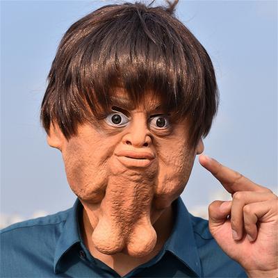 Velká brada dolů po celé hlavě Luxusní novinka Halloween Strašidelný kostým Latexová hlava