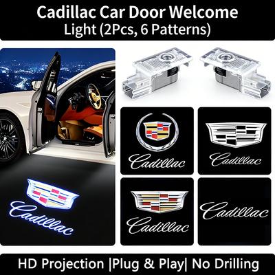 2Pcs Car Door Welcome Light HD Projector Lamp For CT4 CT5 XT4 XT5 XT6 ATS CTS XTS Auto Courtesy Light Car Accessories