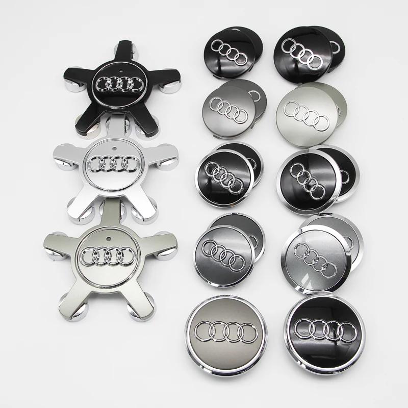 For Audi B5 4Pcs 135MM Car Hub Caps 4F0601165N For Audi A4 A5 A6 A7 Q3 Q5 A3 S5 Accessories Auto Wheel Center Cap Hubcap Rim Covers Styling
