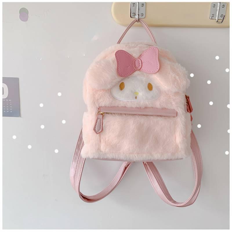 Cute Japanese Style Lolita Rabbit Plush Backpack For Kids