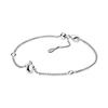 925 Silver Women's Bracelet with Heart T-shaped Buckle and Adjustable Bracelet, Fashionable DIY Jewelry Gift