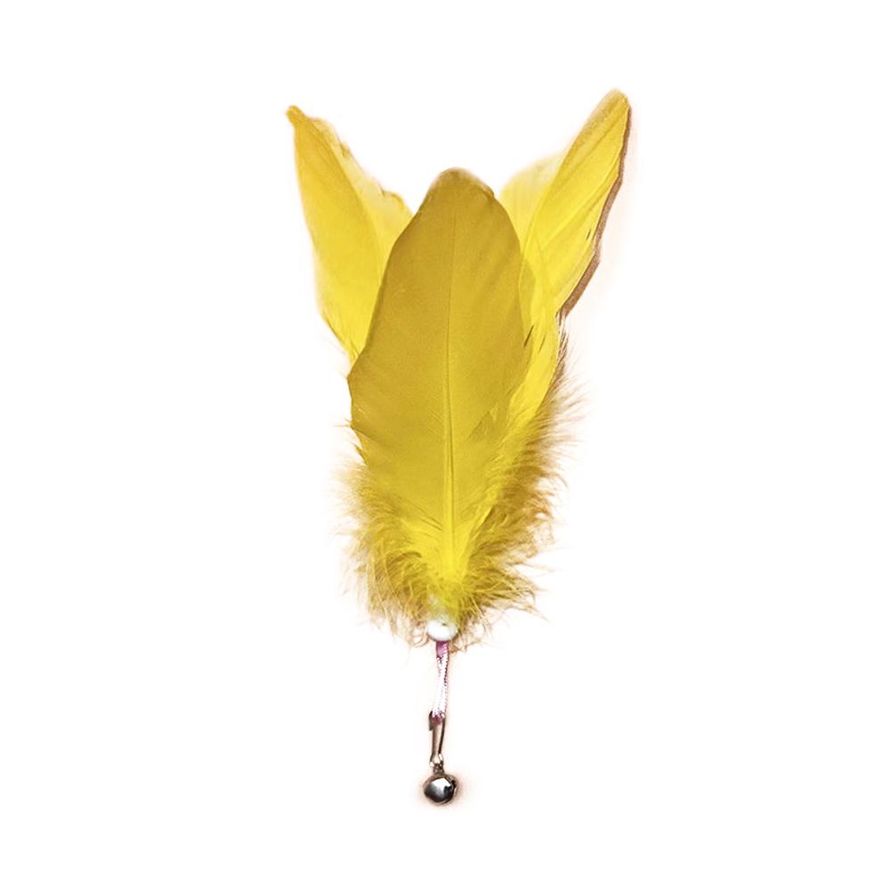 Wide Large Feather Pendant with Bell DIY Replace Cat Teaser Stick Replacement Pendant Pet Toy Accessories
