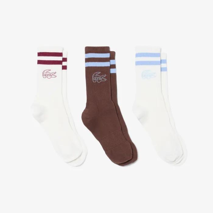 Unisex Croc Jacquard Crew Socks 3-Piece Bundle RA9191-56N WIT