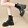 Women's 2025 new autumn and winter heel thick-soled velvet leather shoes short boots children's shoes