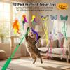 Cat Feathers Teaser Wand Replacement Heads Extendable Design for Pet Entertainment