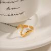 European & American Snake-shaped Geometric Arc Ring - Non-fading, Irregular Design