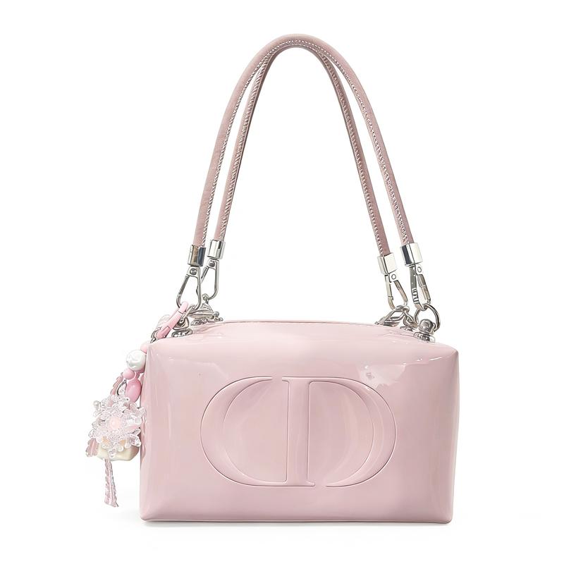 

DIOR Bag [Customized Cosmetic Bag] Cherry Pink Dream Box, High-end, Versatile Classic, Trendy Retro, Simple Fashion, French Pendant, Small Fragrance