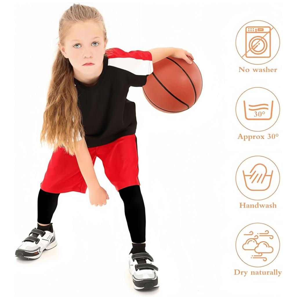 1 Paio di Maniche per Gambe per Bambini: Supporto a Compressione Lungo per Corsa, Escursionismo, Ciclismo, Viaggio, Pallacanestro e Calcio