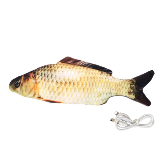 Flopping Fish Cat Toy Rechargeable Soft Stuffed Fish Interactive Chew Toy Realistic Fish Cat