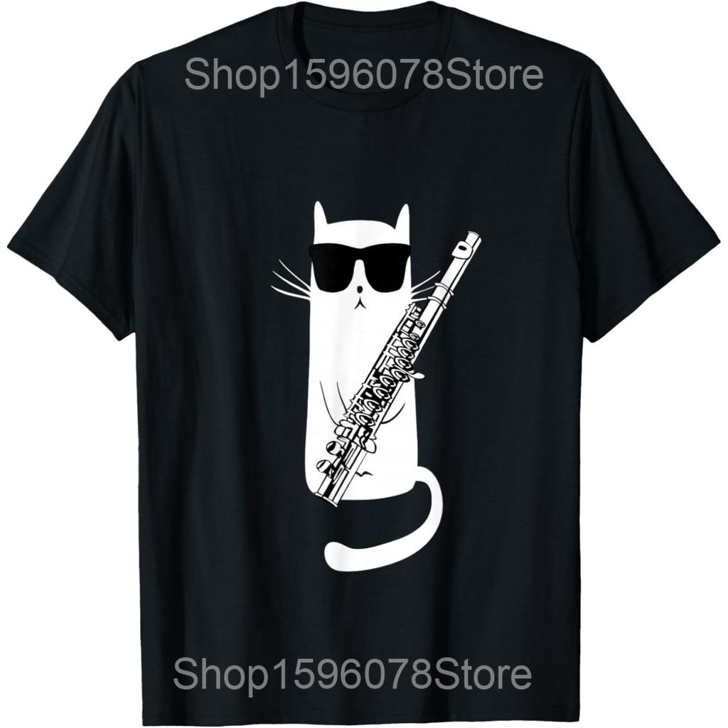 Funny Musical Instrument Flute Player Gift T Shirts Men Cotton Humor Streetwear Tee Shirt Short Sleeve Unisex Loose Clothing