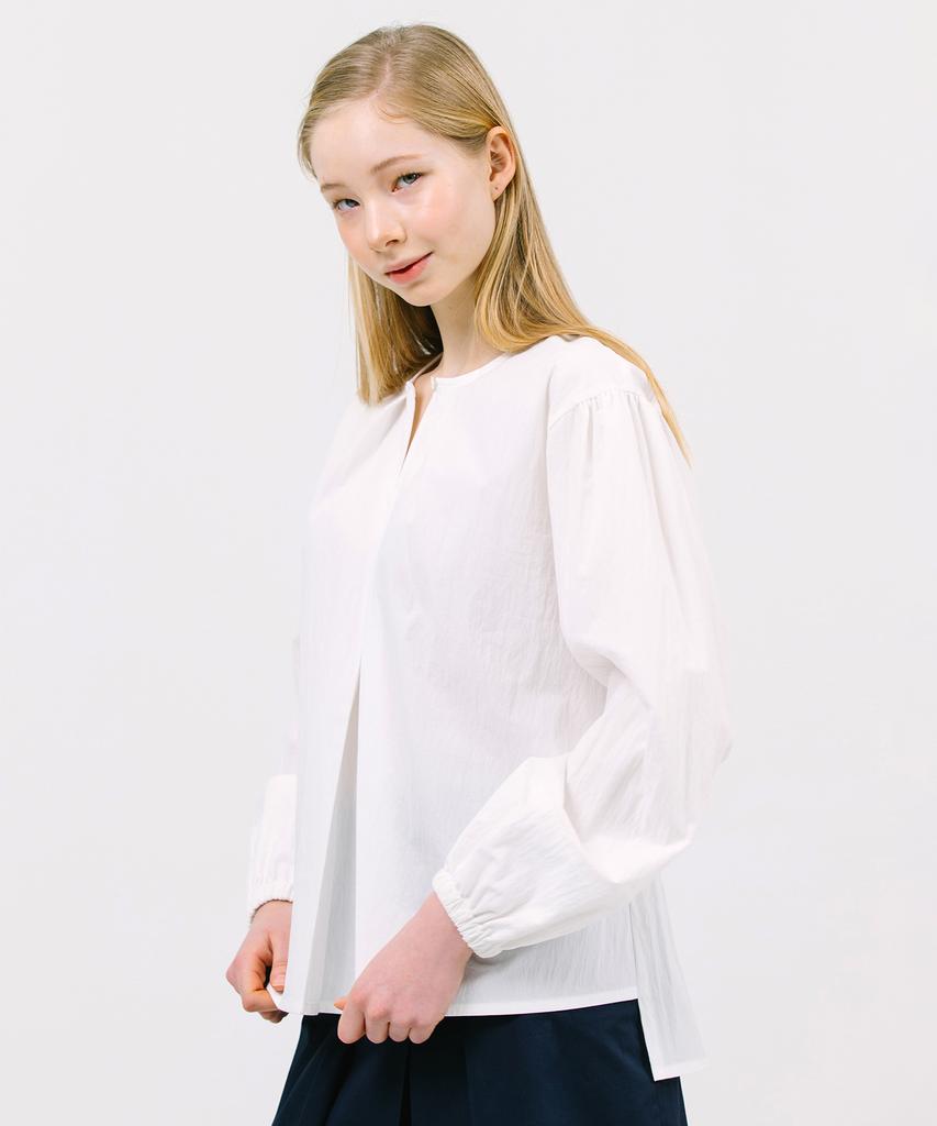 JUN BY JUN K Shirred Sleeve Blouse_White