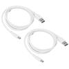 2pcs 1M Charging Data Cable USB Transmission Line Wear Resistant for Android Mobile Phone