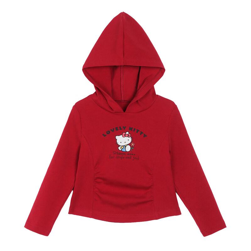 LUSON Baby Girl's Long Sleeve Kitty Hooded T-Shirt