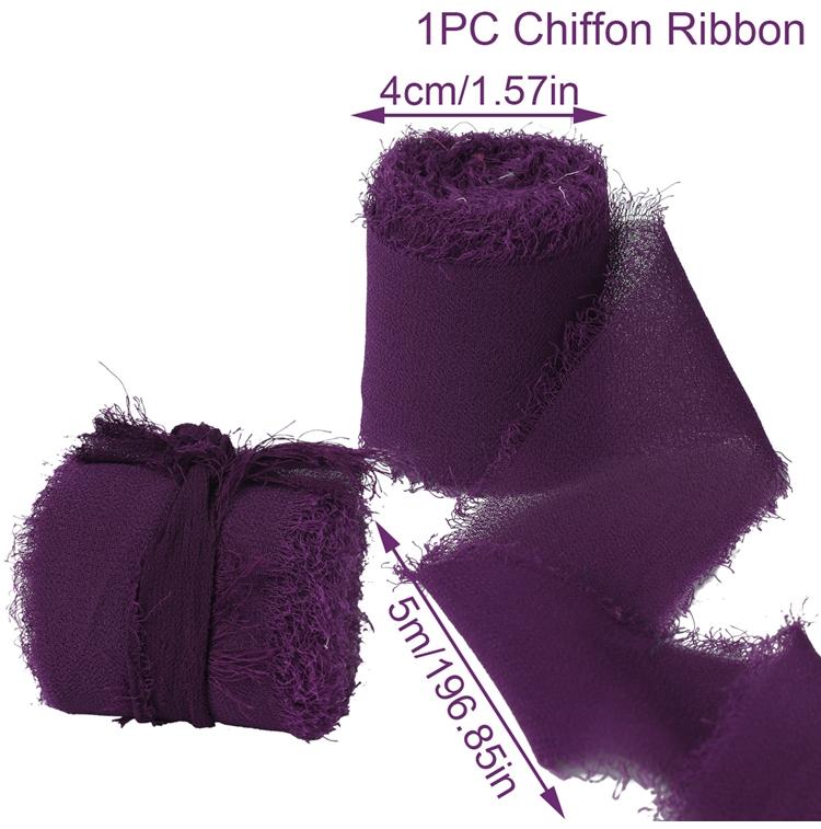 4CM*5M Handmade Frayed Edged Satin Chiffon Silk Ribbon For Wedding Invitation Wrapping Bouquets Birthday Party Decorations Gifts