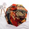 1pc Golden Warrior Naruto Pattern Automatic 3-Fold Umbrella, 8 Iron Frames, High-Value Folding Umbrella, Suitable for Office, Travel and Outdoor