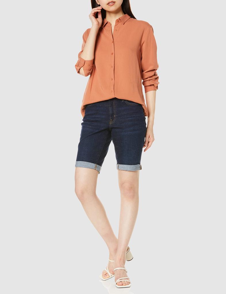 Amazon Essentials Dark Wash Denim Bermuda Size L Women's Shorts,