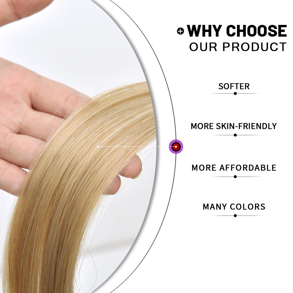 Blonde Ombre Long Straight Gold Synthetic Wig With Bangs For Black White Women Heat Resistant Fiber Daily Hair Cosplay Wigs