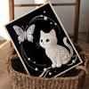 DIY The Kitten and The Butterfly Diamond Art Kits Without Frame 35x45cm Gem Art Diamond Painting Kits for Adults/Beginners Gift Idea Home Wall Decor