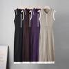 Temperament elegant contrasting color lapel short-sleeved dress women's waist simple and thin pit strip long dress women