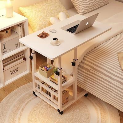 Adjustable Bedside Desk for Students and Dorms - Movable Liftable Small Table