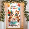 Birthday Photo Backdrop Cute Panda Design Banner Birthday Party Banner Blue Background Birthday Event Display For Panda
