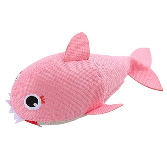 Игрушки для кошек, дизайн мультяшной акулы с кошачьей мятой, устойчивый к укусам, предотвращает скуку кошки розовый