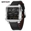 Sanda Brand Business Sports Square Dual Display Men's Quartz Waterproof Led Analog Digital Countdown Electronic Male Watch