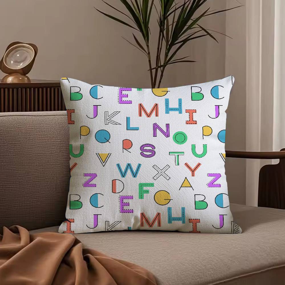 S-Simple E-English Letters Pillow Case Null