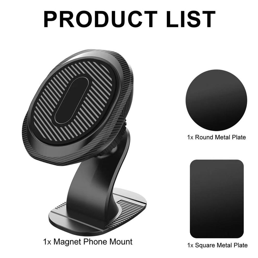 ML180 360 Degree Rotation Car Dashboard Mount Oval Magnetic Phone Holder Bracket with Adhesive Base