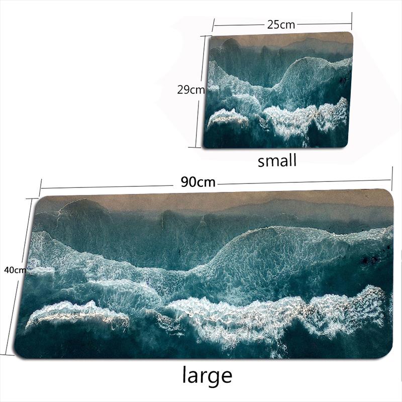 Great Waves Deskmat XXL 50X100CM Seaside Landscape Mousepad Desk Accessories Office Rugs Large Pads Computer TableMat Mouse Pad
