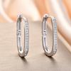Elegant U-Shaped Zirconia & Rhinestone Geometric Hoop Earrings