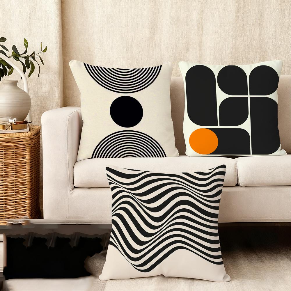 Poszewka na poduszkę o zredukowanej geometrii Miękki pluszowy materiał Dwustronnie drukowana poszewka na poduszkę do sofy na wszystkie pory roku Wystrój domu Prezent