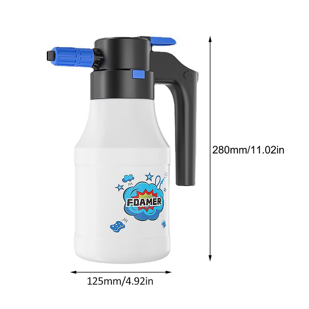 1.5L Electric Car Foam Sprayer Electric Pressurized Foam Sprayer with USB Rechargeable 1800mAh Cordless Pump Foam