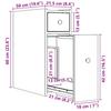 Narrow Bathroom Cabinet with Casters Oak Effect Wood Composite