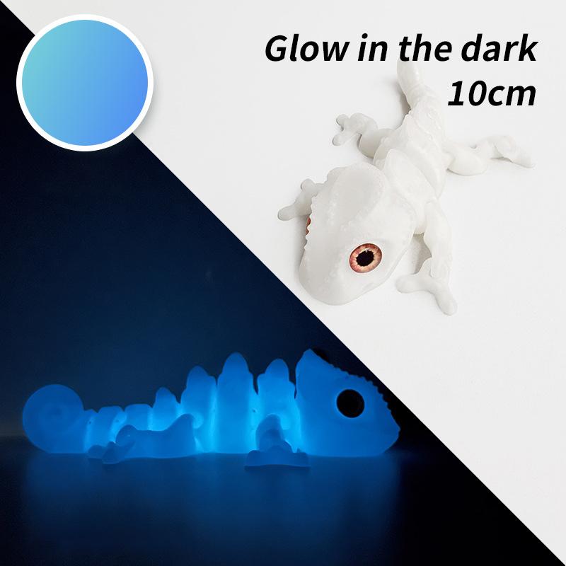 10/14CM 3D Printed Chameleon Figurine Joint Movable Chameleon Model with Simulation Eyes Gradient Color Chameleon Toy Gifts Kids
