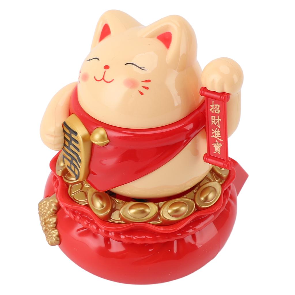 Solarbetriebene Glückskatze Dekorative Reichtum Begrüßende Winkende Arm Glückskatzen Ornament für Zuhause Auto